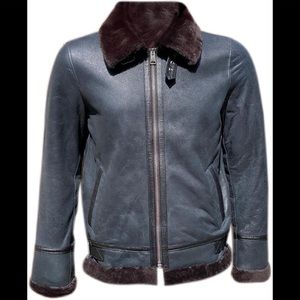 Sheepskin Shearling leather Bomber jacket